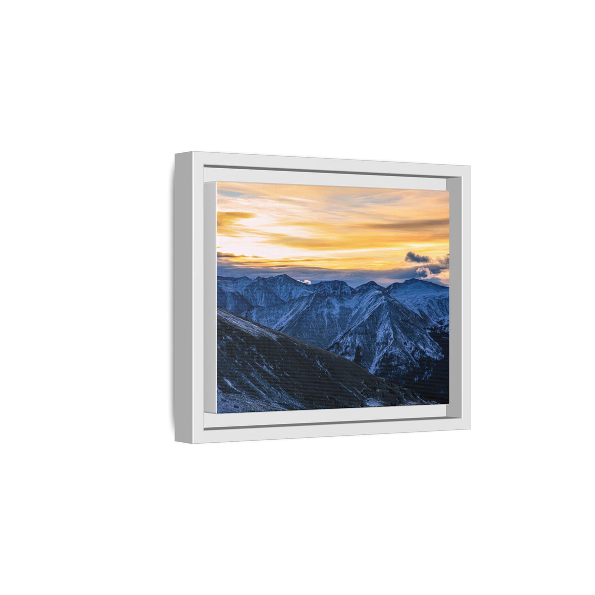 Sunset on the Range — Framed Canvas Print