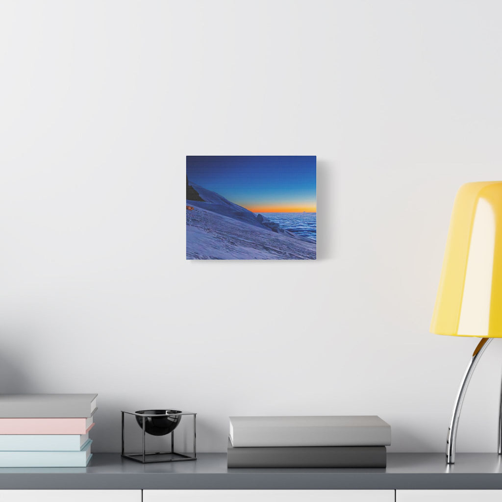 Camp on the Glacier at Dawn — Satin Canvas Print