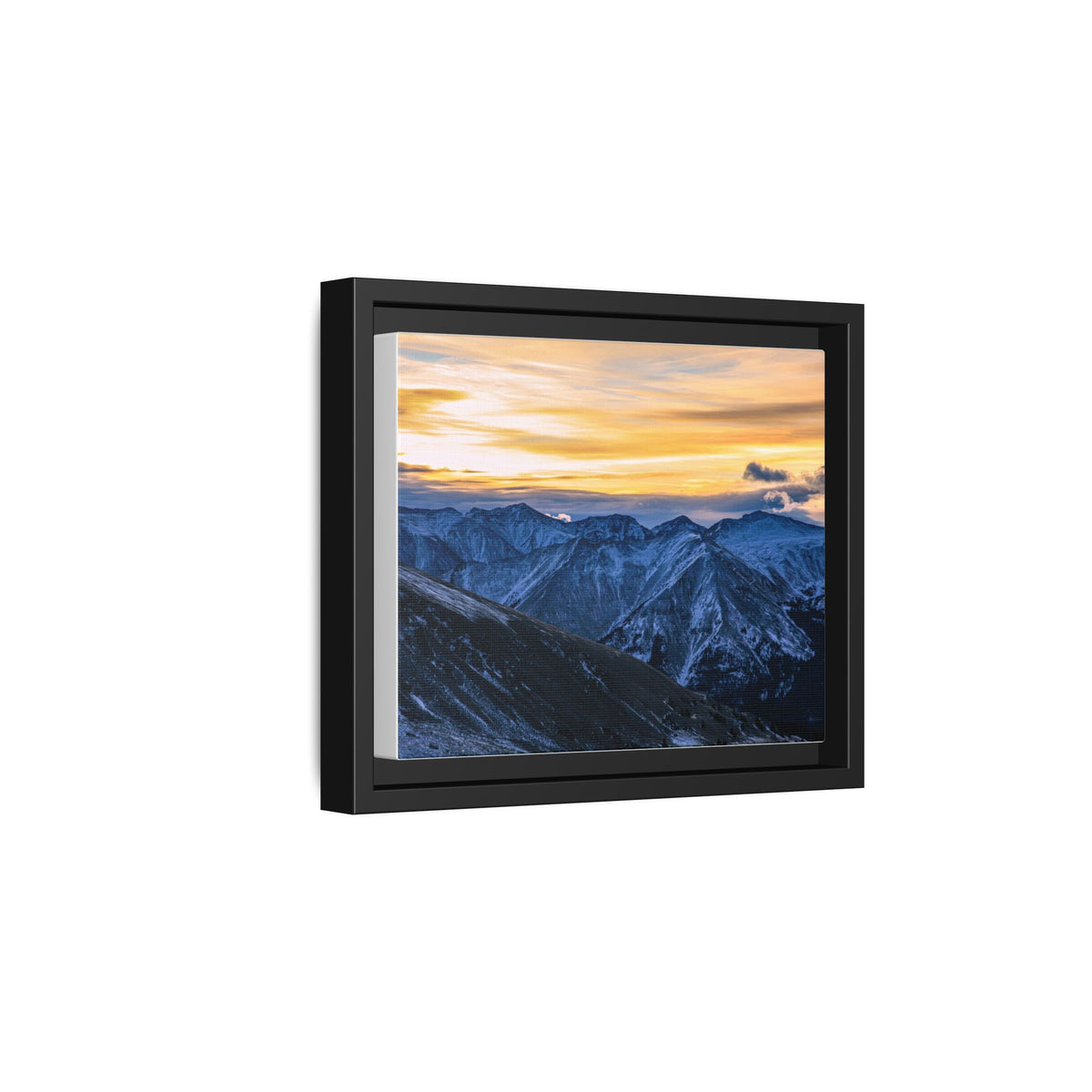 Sunset on the Range — Framed Canvas Print