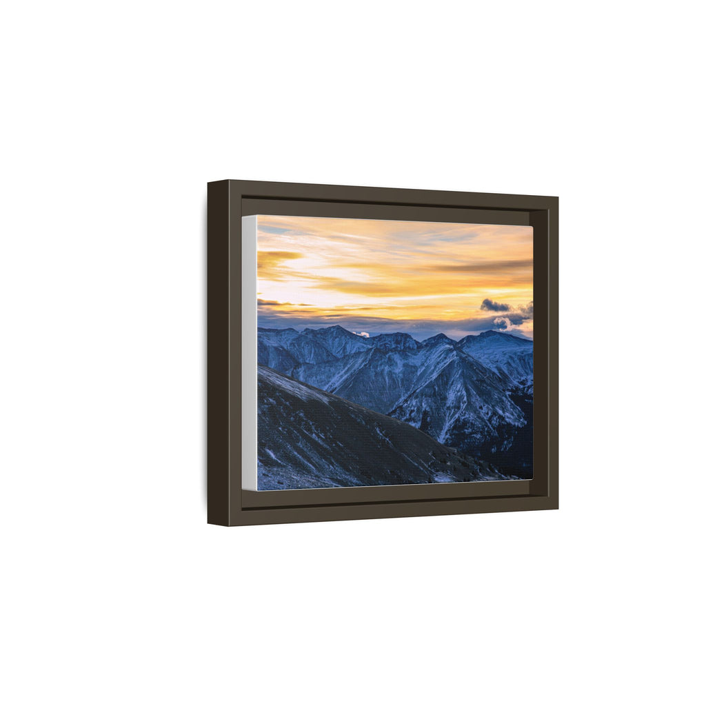 Sunset on the Range — Framed Canvas Print
