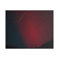 Red Aurora and Shooting Star — Satin Canvas Print