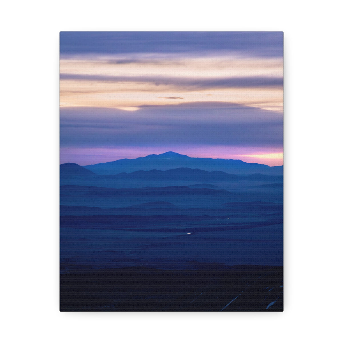 Blue Hour Layers — Matte Cotton Canvas Print
