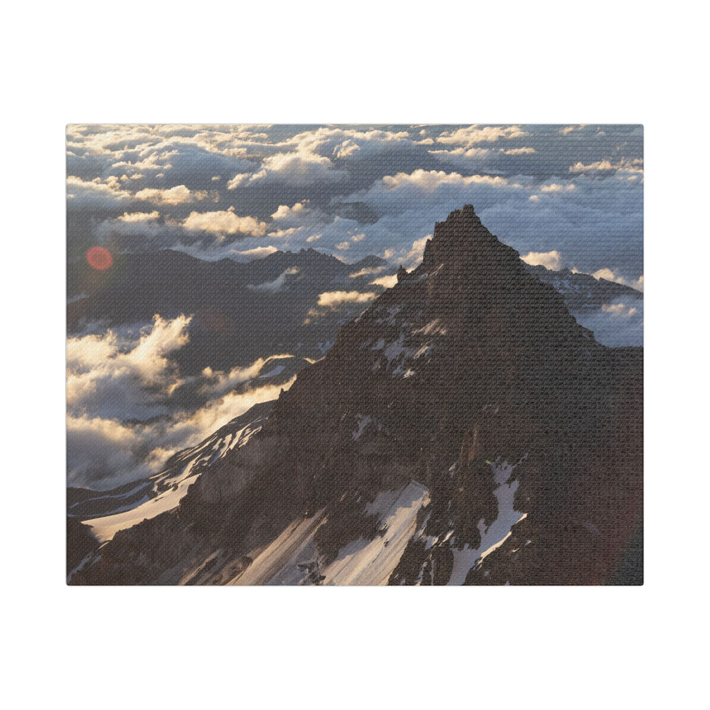 Peak Above the Clouds — Satin Canvas Print