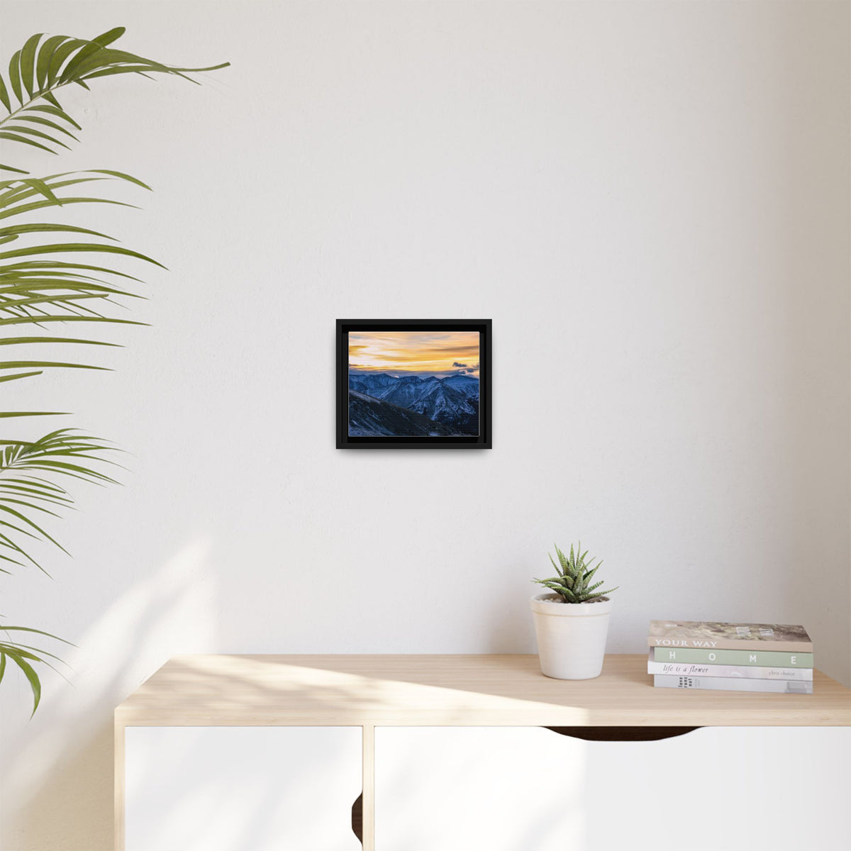 Sunset on the Range — Framed Canvas Print