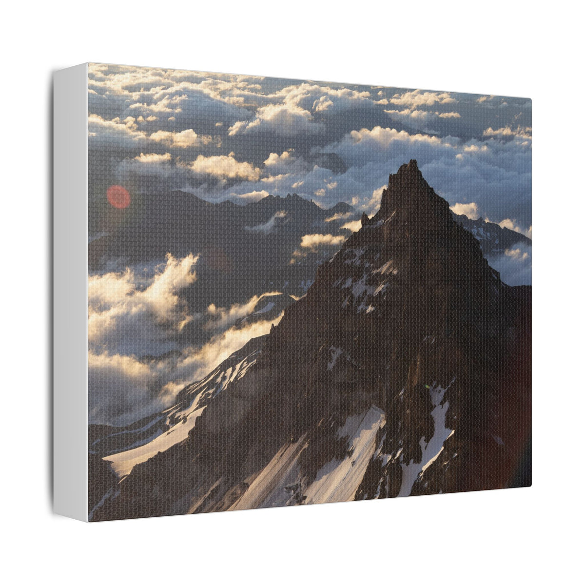Peak Above the Clouds — Satin Canvas Print