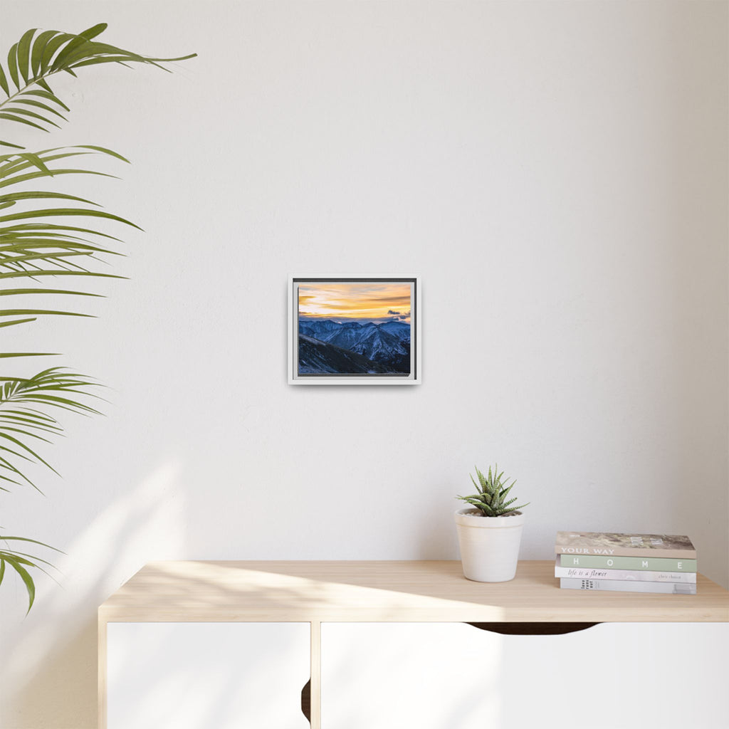 Sunset on the Range — Framed Canvas Print